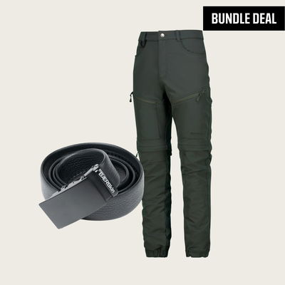 BÆRSkin Zip Off Cargo Pants + Leather Infinity Belt