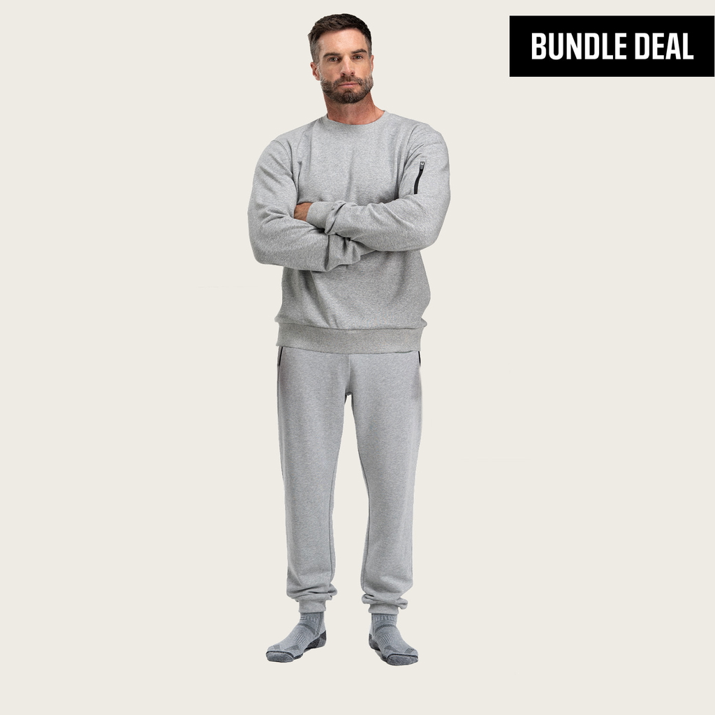 Cotton Crew Neck Sweatshirt + Cotton Sweatpants