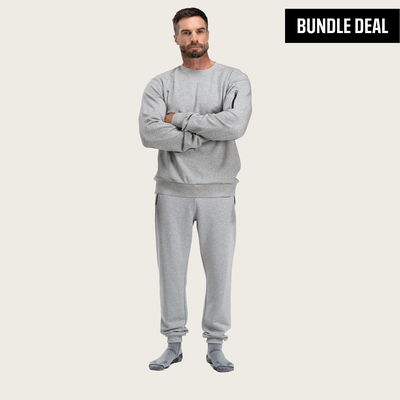 Cotton Crew Neck Sweatshirt + Cotton Sweatpants