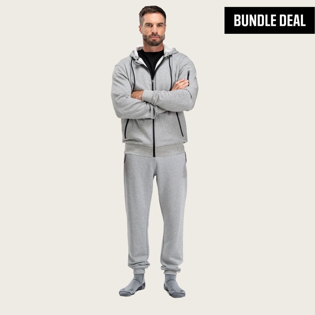 Cotton Full Zip Hoodie + Cotton Sweatpants