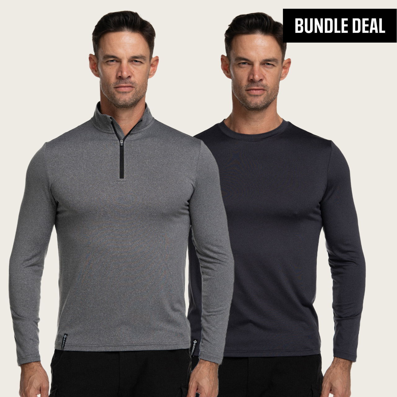 Moisture Wicking Quarter Zip T-shirt + T-Shirt Long Sleeves