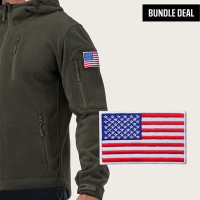 BÆRSkin Tactical Hoodie 4.0 + American Flag Velcro Patch (2 Pack)