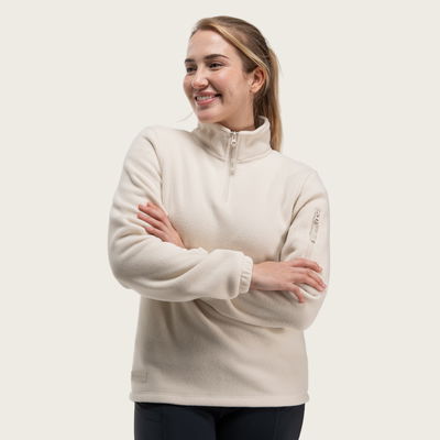 BÆRSkin Quarter Zip Fleece Jacket Women White
