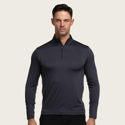 Moisture Wicking Quarter Zip T-shirt Black