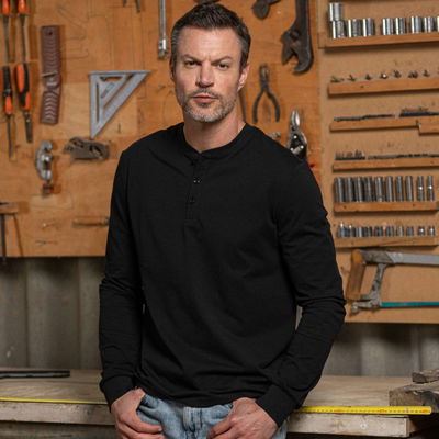 BÆRSkin Sorona Henley Long Sleeve T-shirt Black