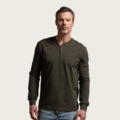 BÆRSkin Sorona Henley Long Sleeve T-shirt Dark Green