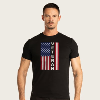 USA VET Patriotic T-Shirt Black
