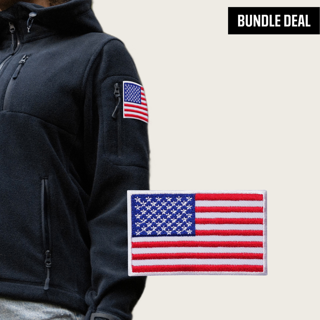BÆRSkin Tactical Hoodie 4.0 Women + American Flag Velcro Patch (2 Pack)