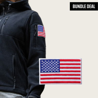 BÆRSkin Tactical Hoodie 4.0 Women + American Flag Velcro Patch (2 Pack)