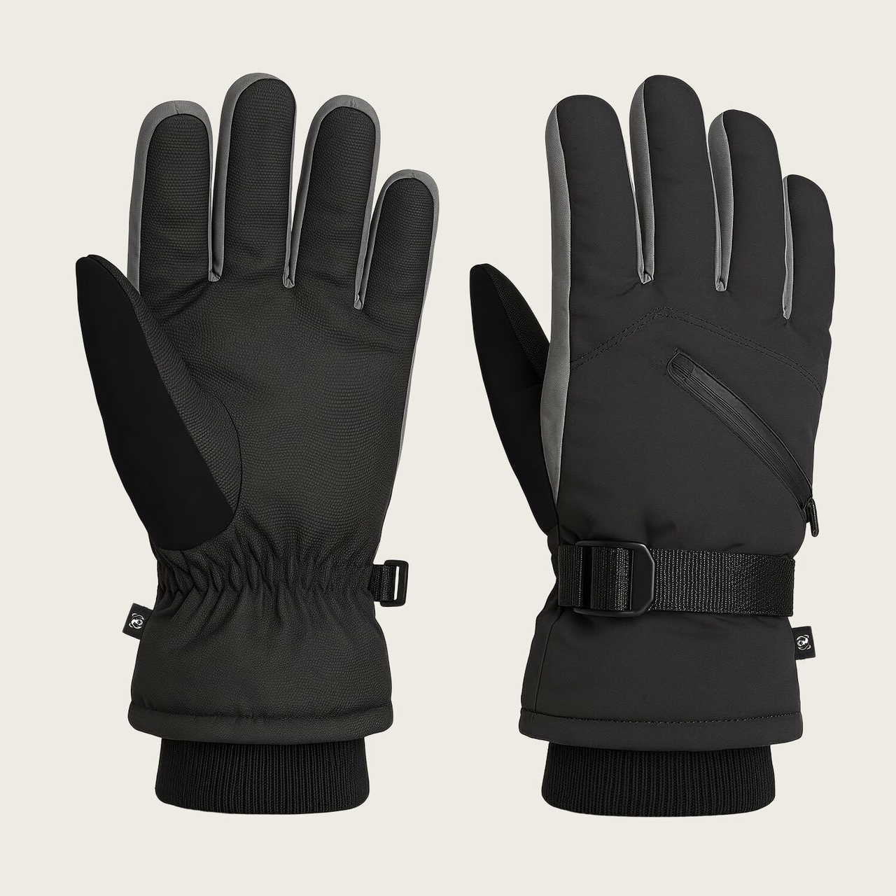 BÆRSkin Ski Gloves Grey & Black