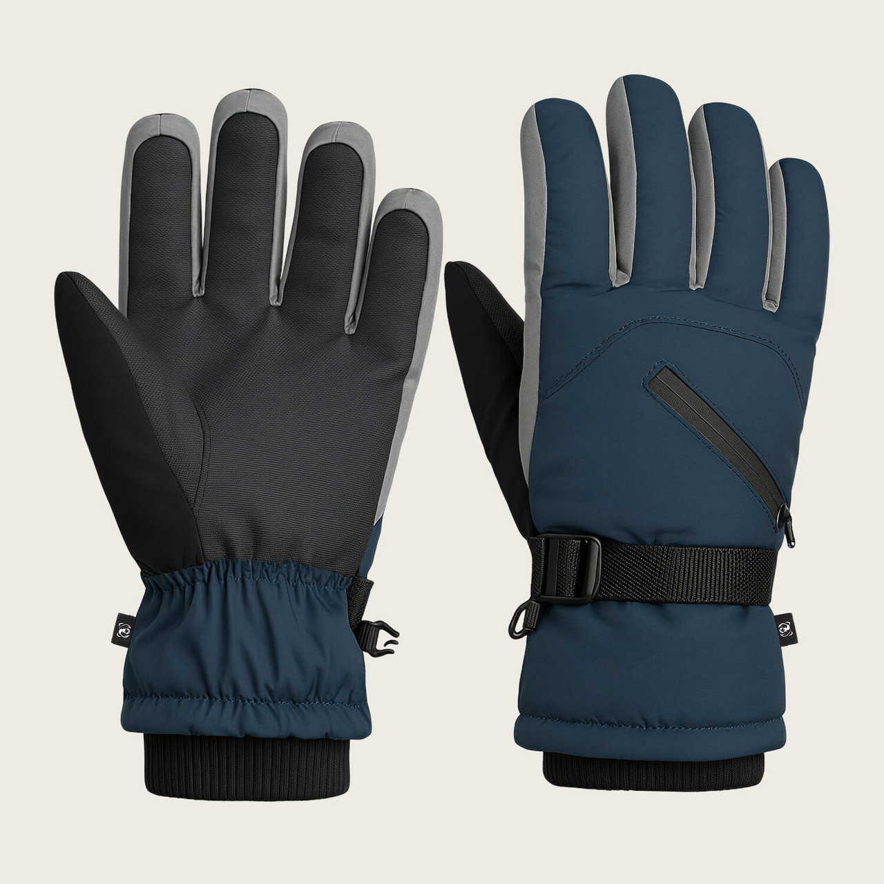 BÆRSkin Ski Gloves Navy & Grey