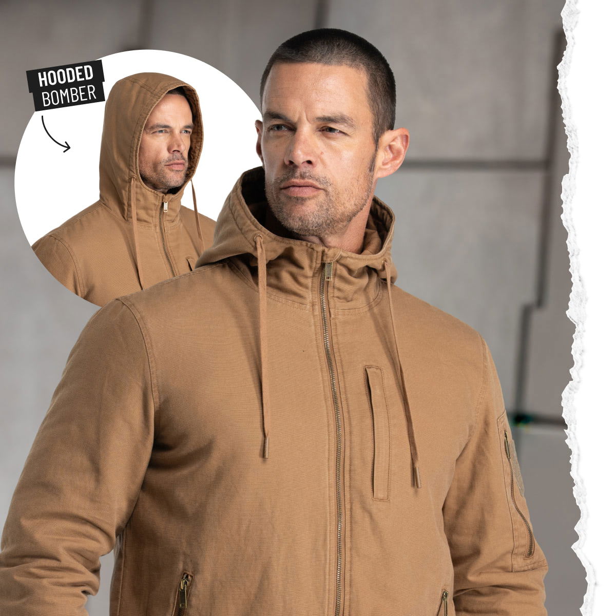 Canvas Hoodie Bomber - Workwear Meets Streetwear. With a Hood.