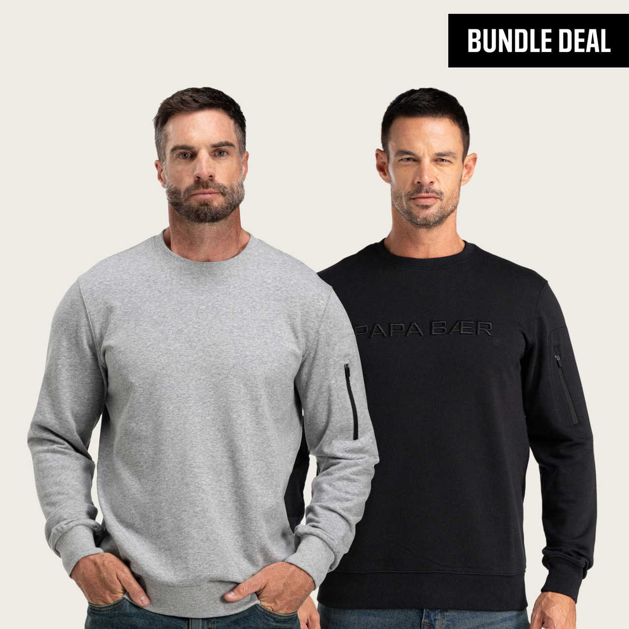 Cotton Crew Neck Sweatshirt + Papa Baer Sweatshirt