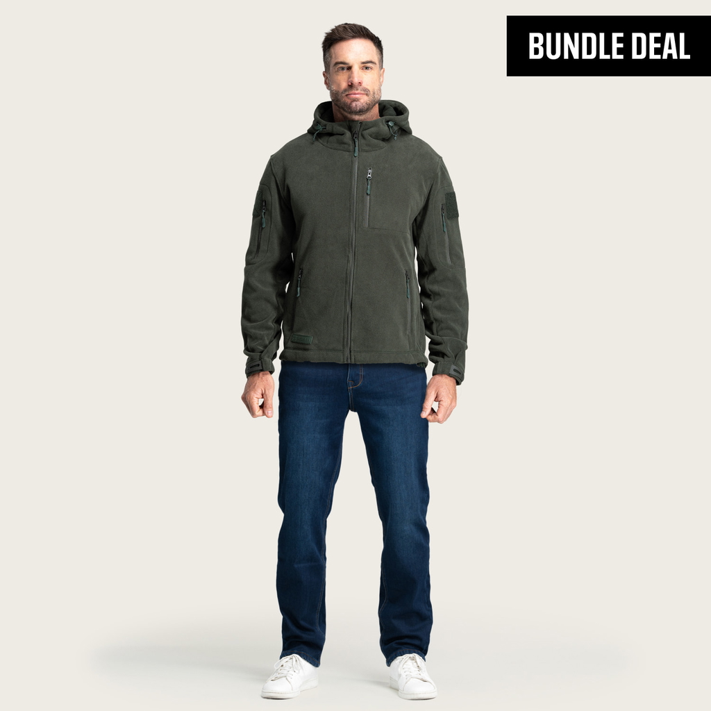 Straight Leg Fleece Lined Jeans + BÆRSkin Tactical Hoodie 4.0