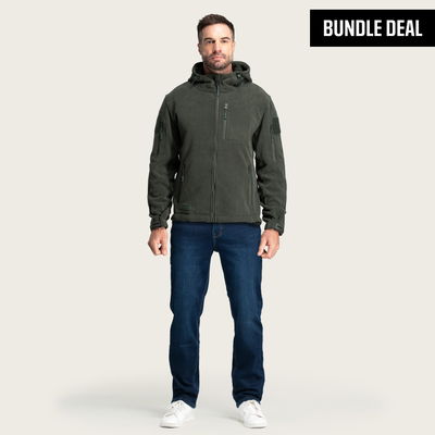 Straight Leg Fleece Lined Jeans + BÆRSkin Tactical Hoodie 4.0