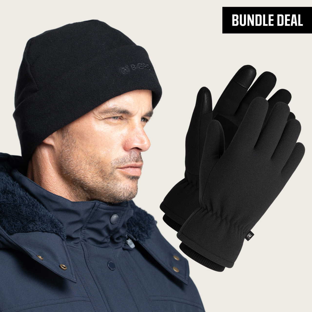 BÆRSkin Blizzard Gloves + Turn-Up Fleece Beanie