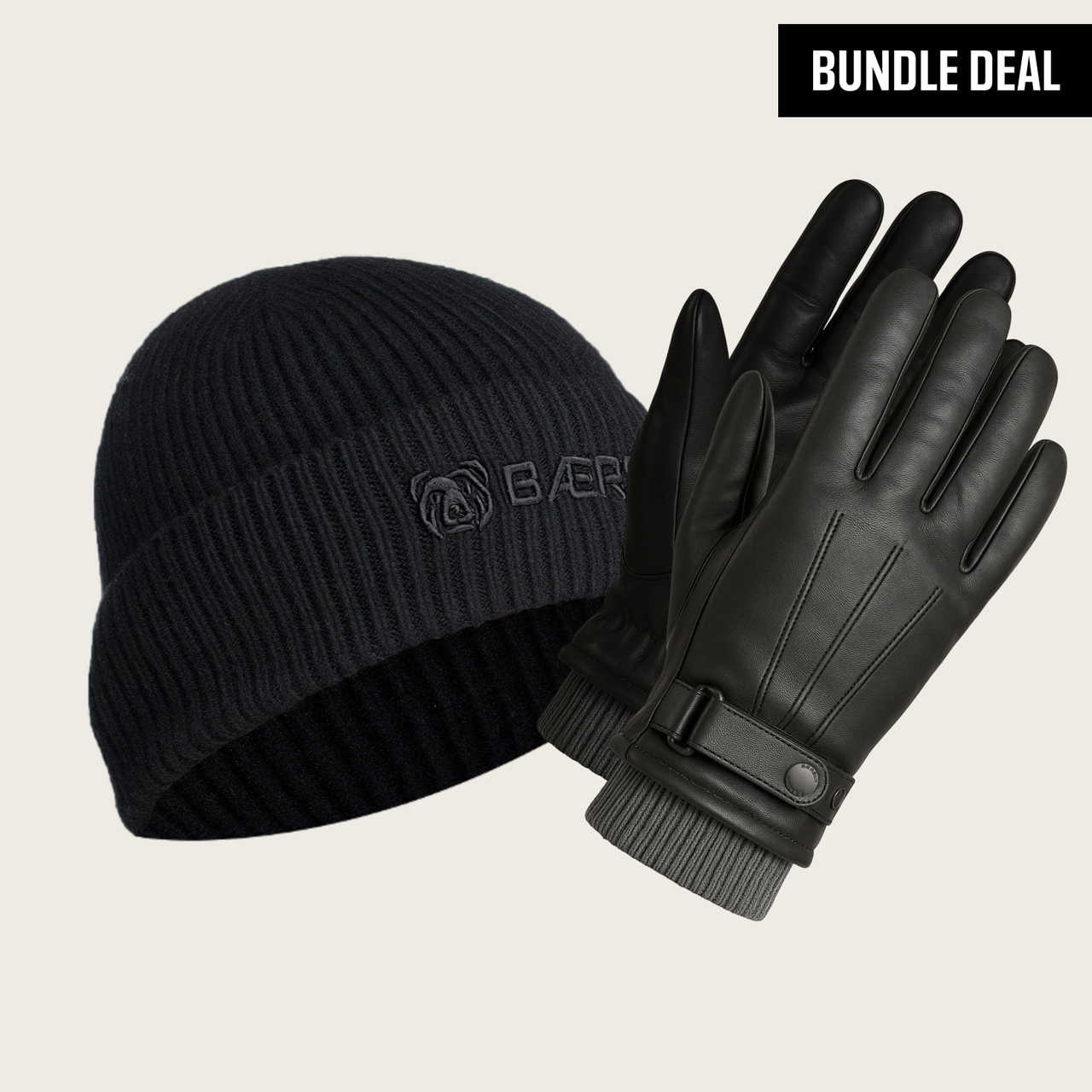 BÆRSkin Merino Leather Gloves + Merino Beanie