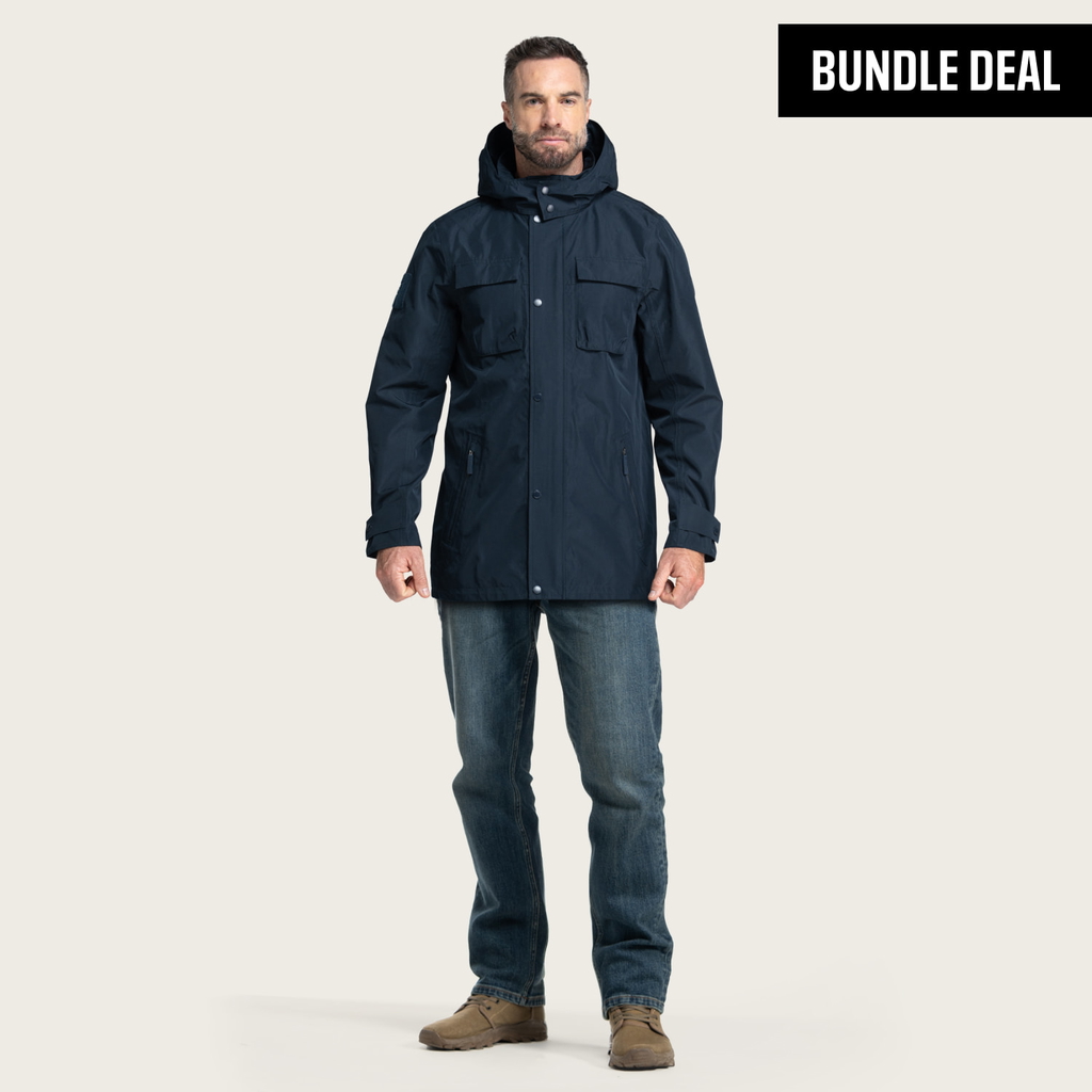 BÆRSkin Waterproof Long Parka + Straight Leg Jeans
