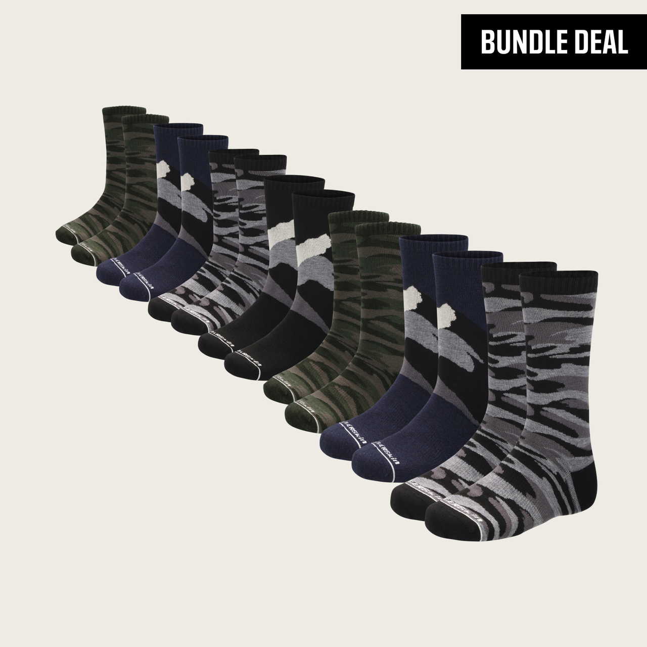 Merino Wool Design Long Crew Sock (7 Pack)