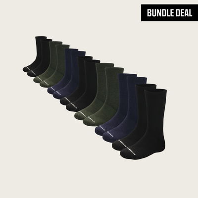 Merino Wool Plain Long Crew Sock (7 Pack)