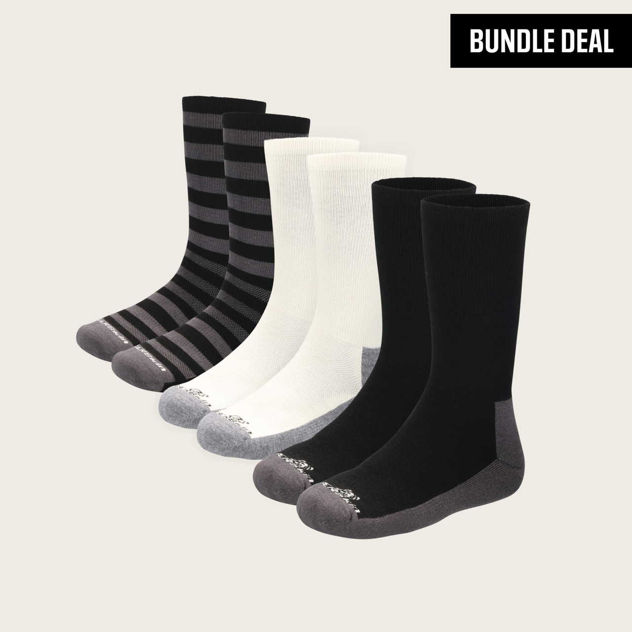 Merino Wool Terry Long Crew Socks (3 Pack)