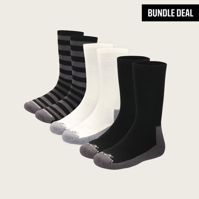 Merino Wool Terry Long Crew Socks (3 Pack)