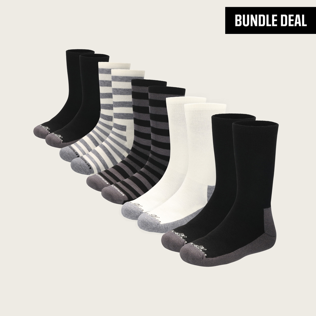 Merino Wool Terry Long Crew Socks (5 Pack)