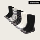 Merino Wool Terry Long Crew Socks (5 Pack)