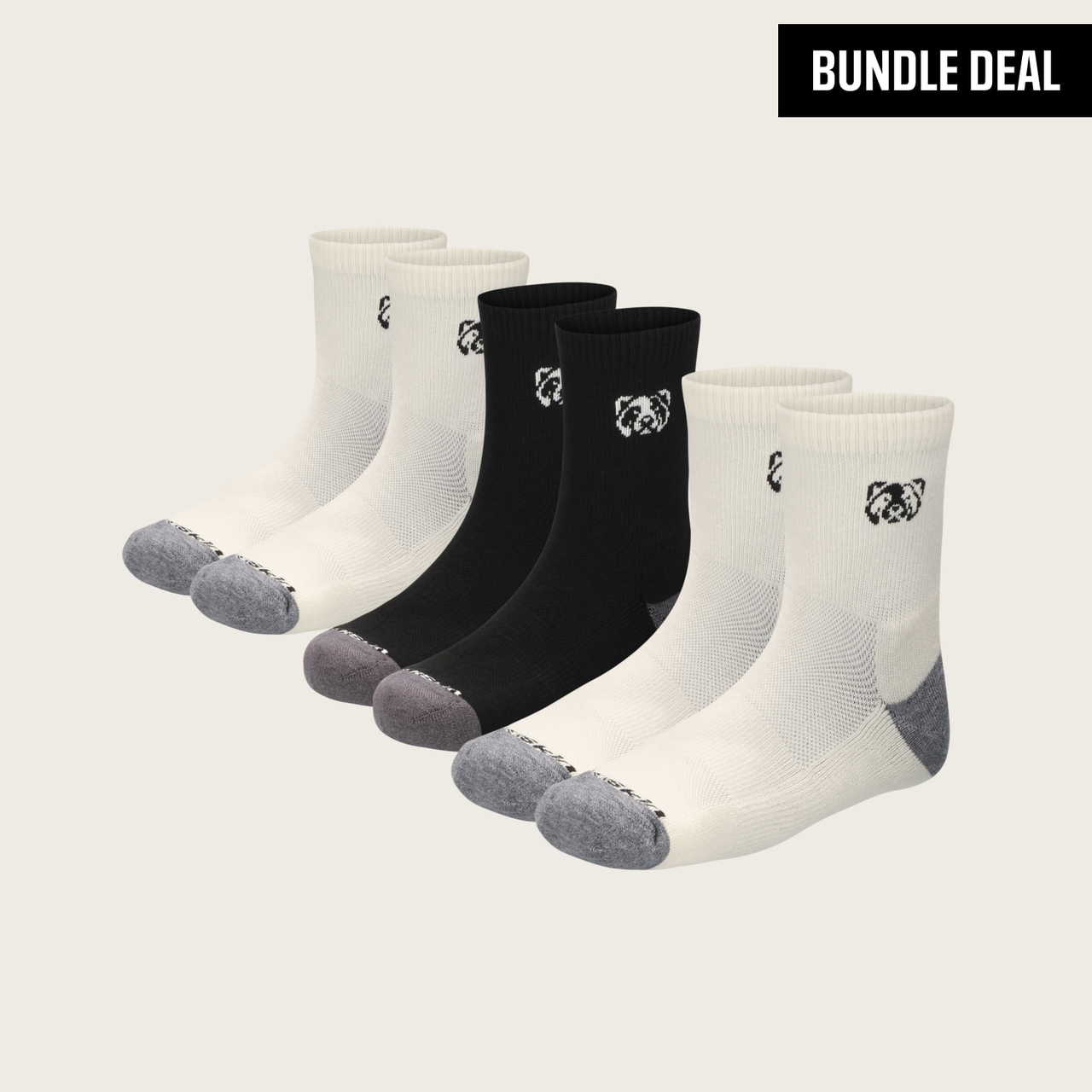 Merino Wool Short Crew Terry Socks (3 Pack)