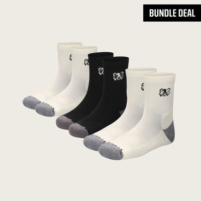 Merino Wool Short Crew Terry Socks (3 Pack)