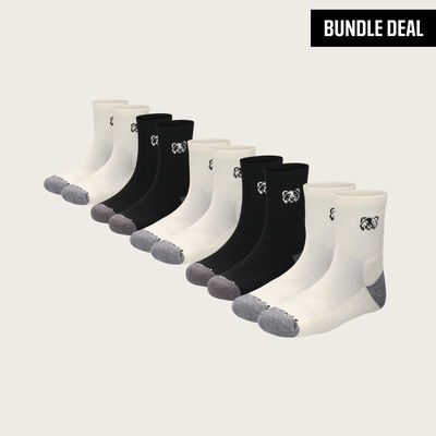 Merino Wool Short Crew Terry Socks  (5 Pack)