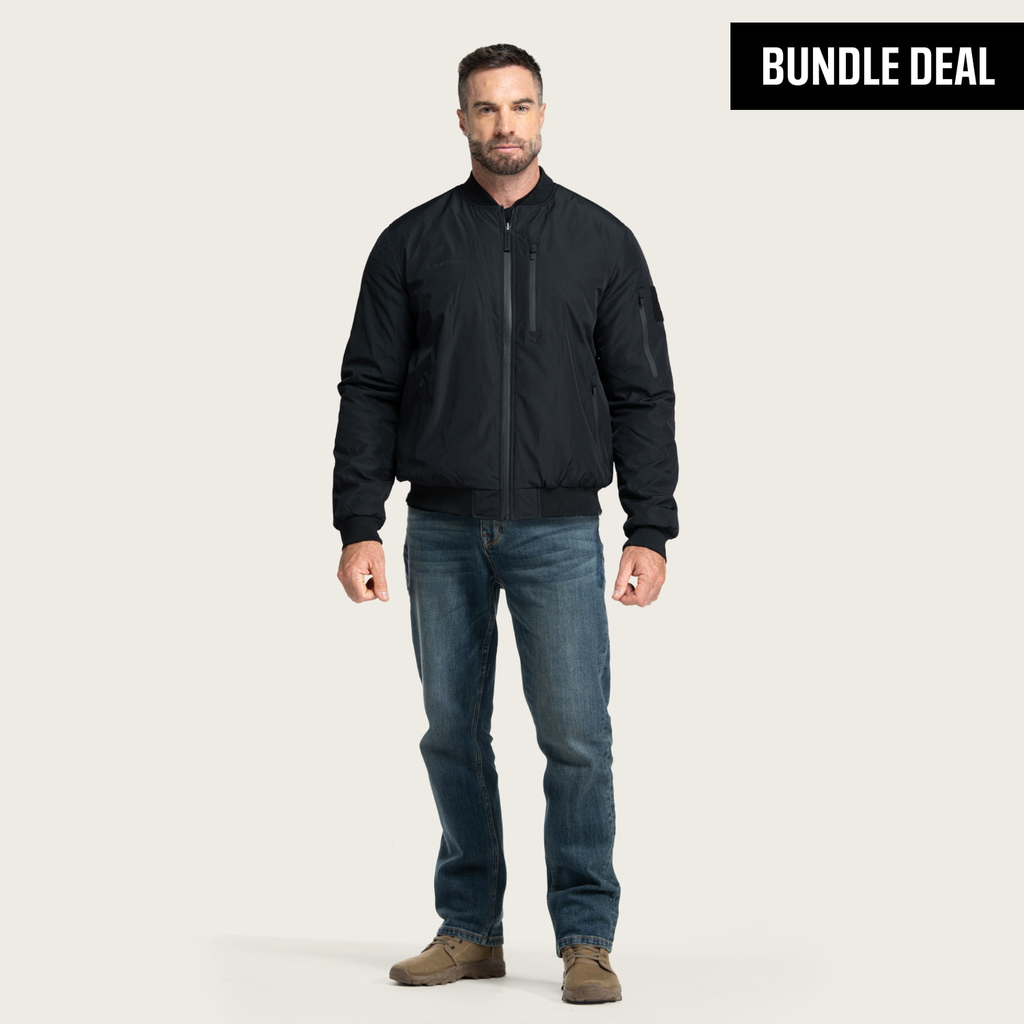 BÆRSkin Reversible Bomber Jacket + Straight Leg Jeans