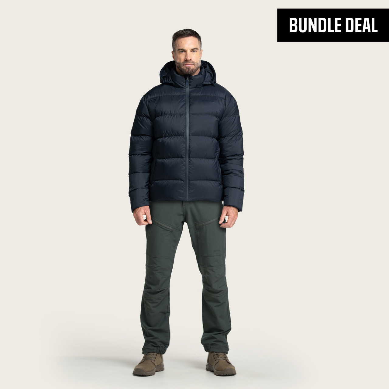 BÆRSkin Tough Puffer Hoodie + BÆRSkin Cargo Pants