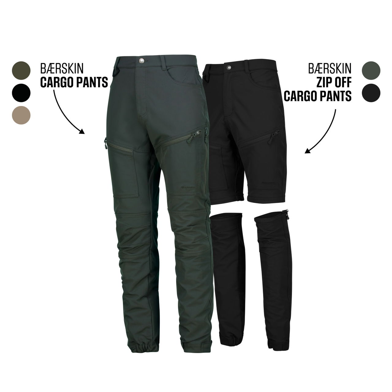 BÆRSkin Cargo Pants + BÆRSkin Zip Off Pants | BAERSkin Tactical