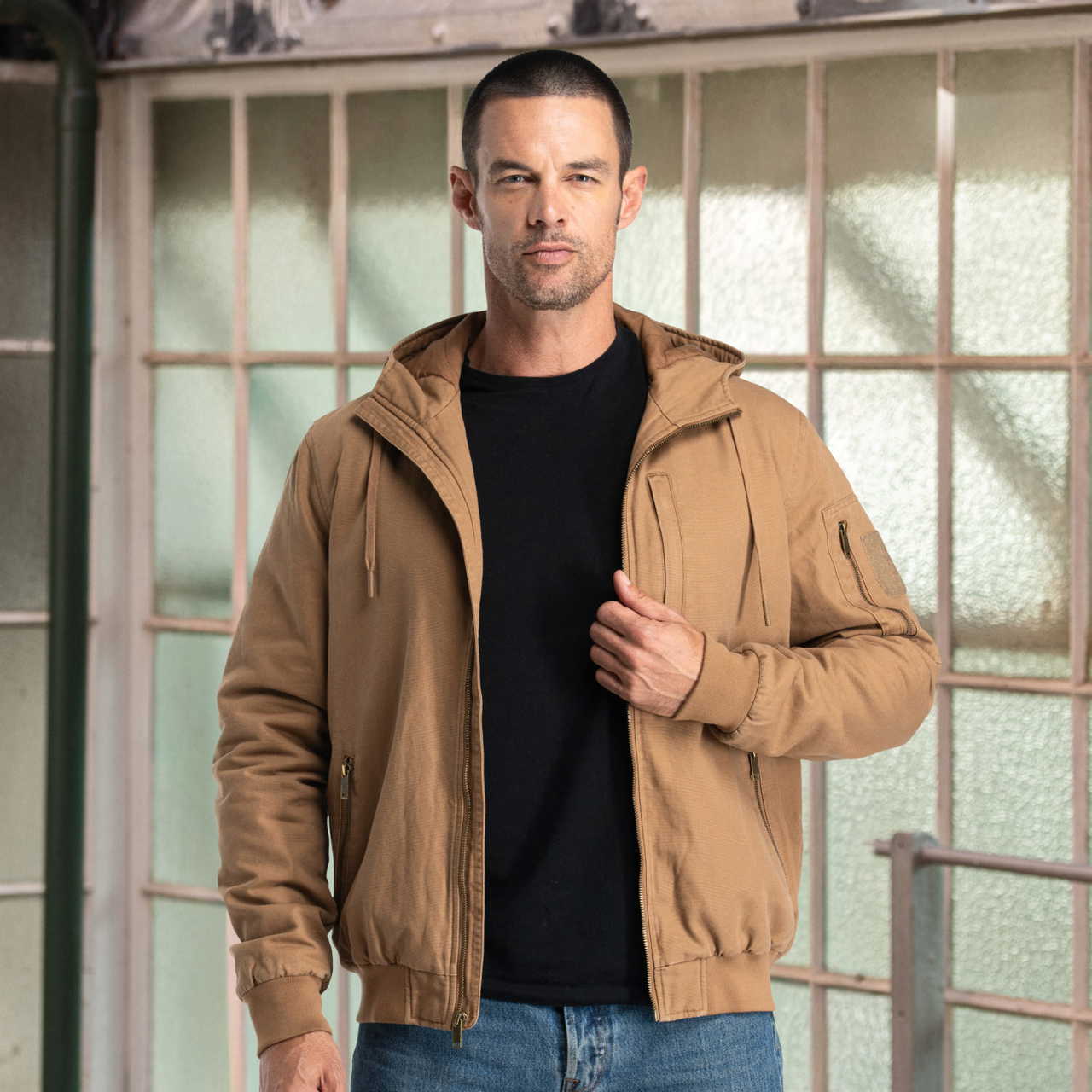 BÆRSkin Canvas Bomber Hoodie Bourbon