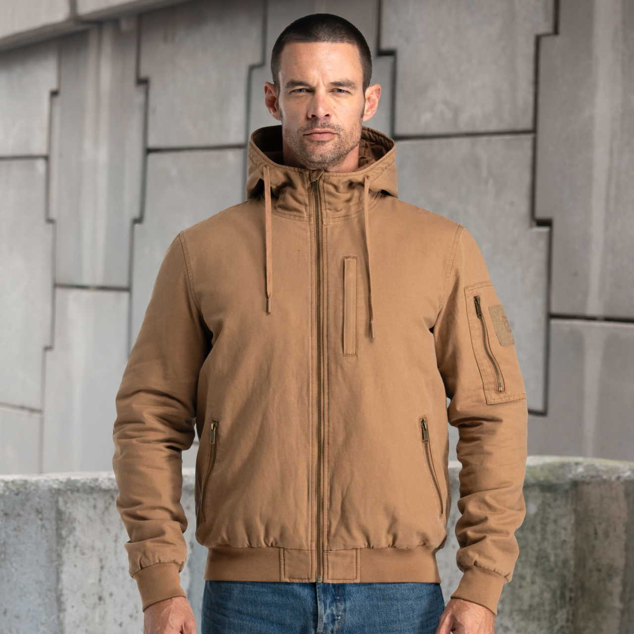 BÆRSkin Canvas Bomber Hoodie Bourbon