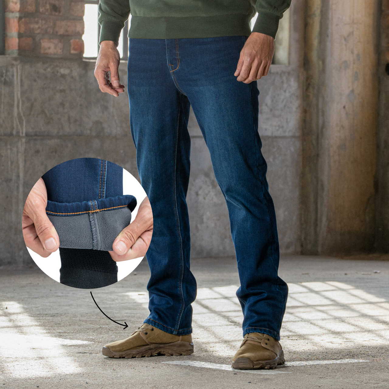 BÆRSkin Fleece-Lined Legacy Denim Jeans Blue