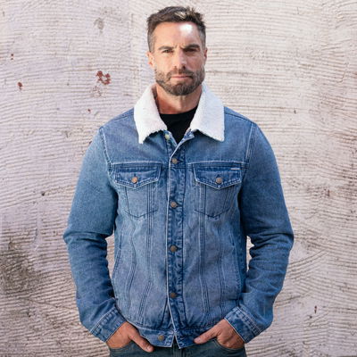 Sherpa-Lined Denim Trucker Jacket