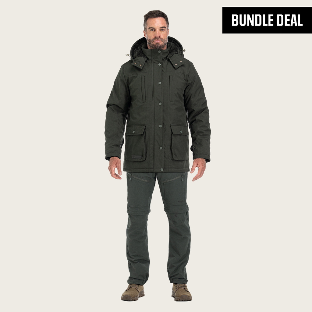 Greenland Fur Lined Parka + BÆRSkin Zip Off Cargo Pants