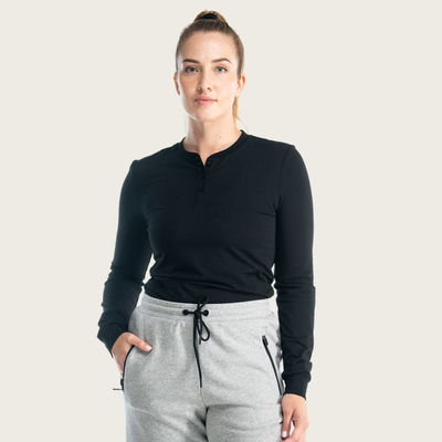 BÆRSkin Sorona Henley Long Sleeve T-shirt Women Black