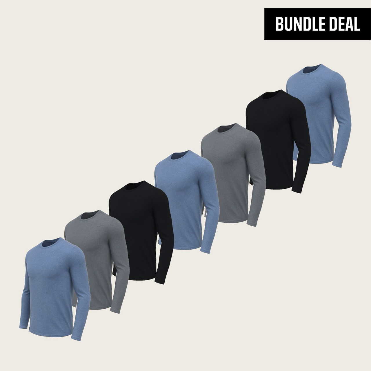 Moisture Wicking Long Sleeves T-Shirt (7 Pack)