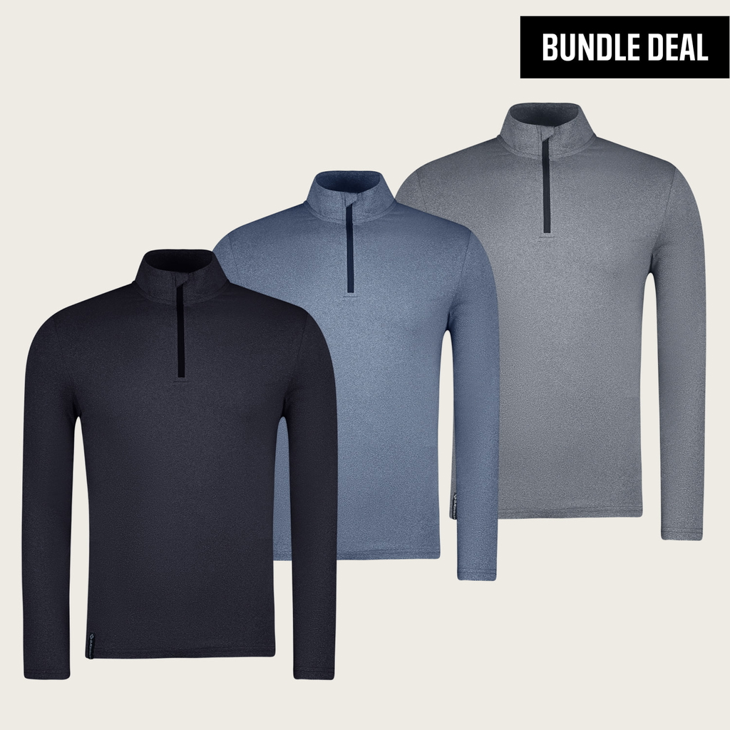 Moisture Wicking Quarter Zip T-shirt (3 Pack)