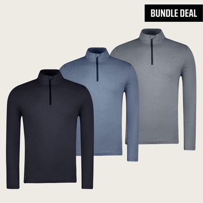Moisture Wicking Quarter Zip T-shirt (3 Pack)