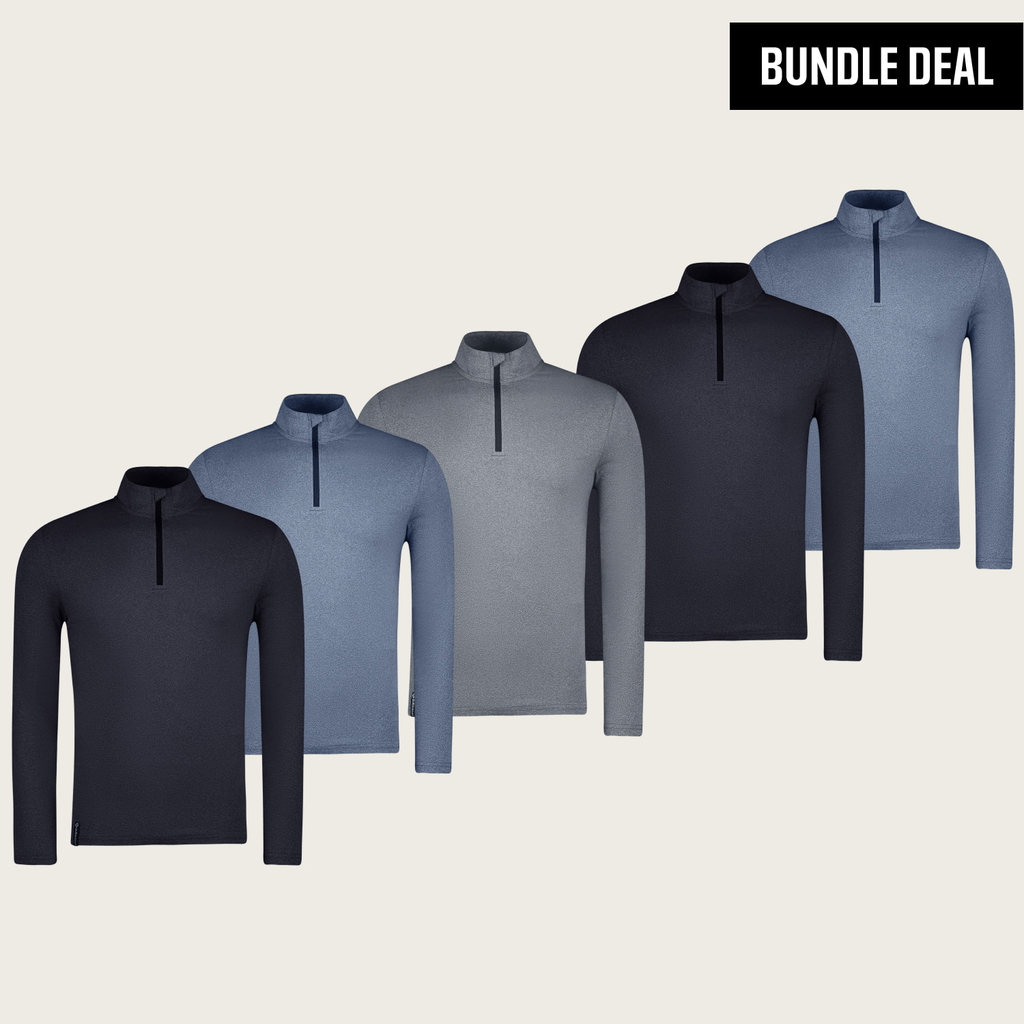 Moisture Wicking Quarter Zip T-shirt (5 Pack)