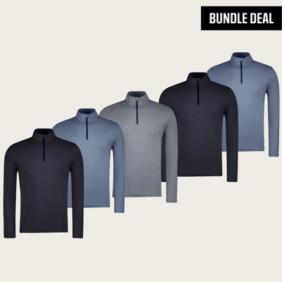 Moisture Wicking Quarter Zip T-shirt (5 Pack)