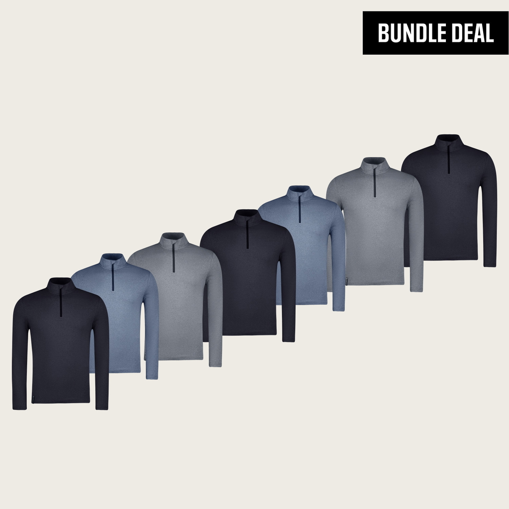 Moisture Wicking Quarter Zip T-shirt (7 Pack)
