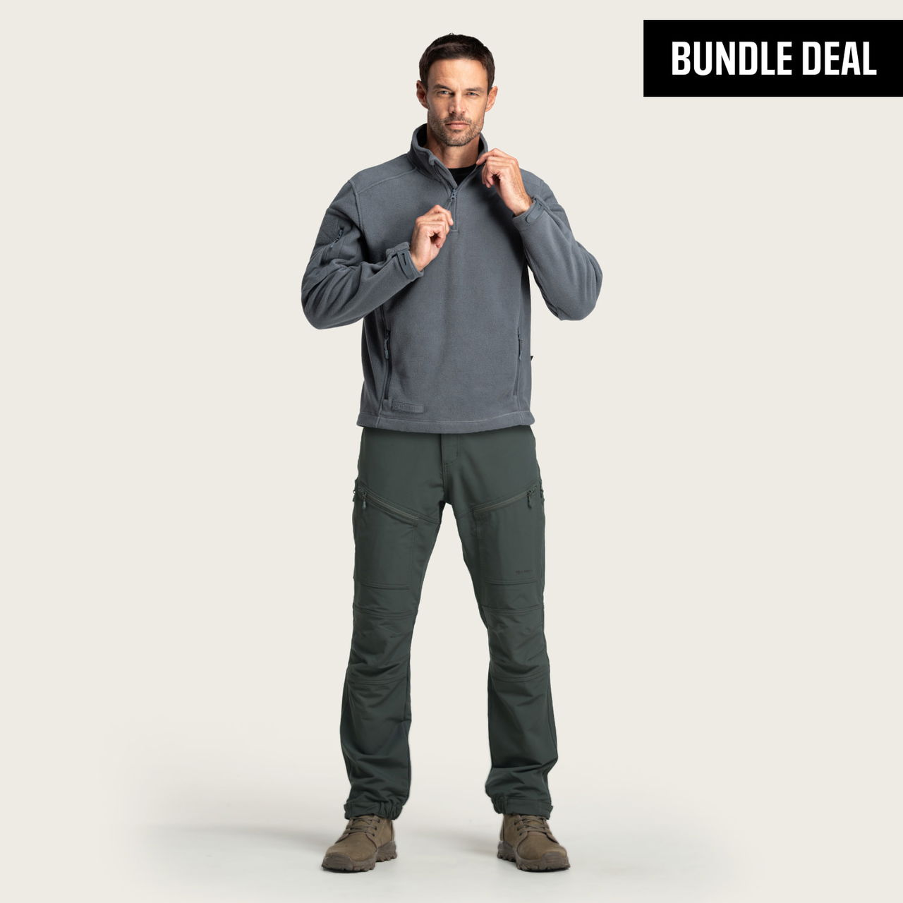 BÆRSkin Quarter Zip Fleece Jacket + BÆRSkin Cargo Pants | BAERSkin