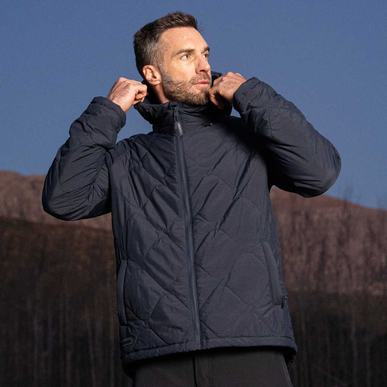 BÆRSkin Ranger Quilted Hoodie Navy
