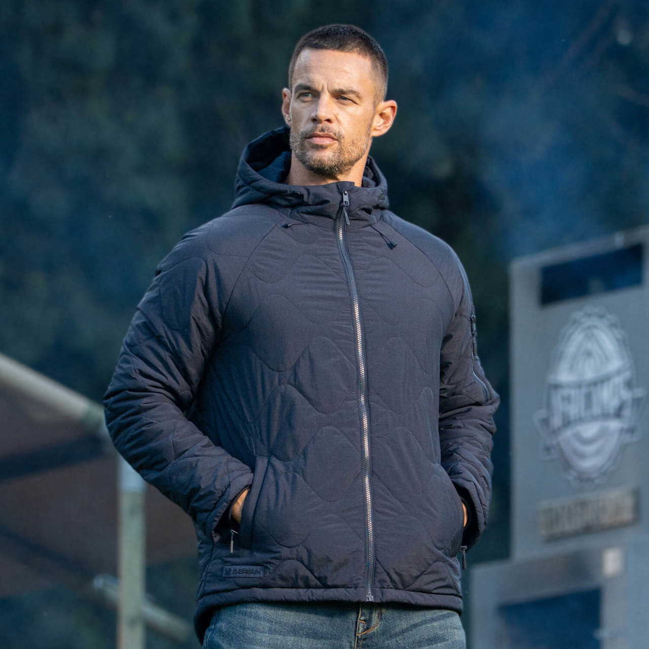 BÆRSkin Paratrooper Quilted Hoodie Navy