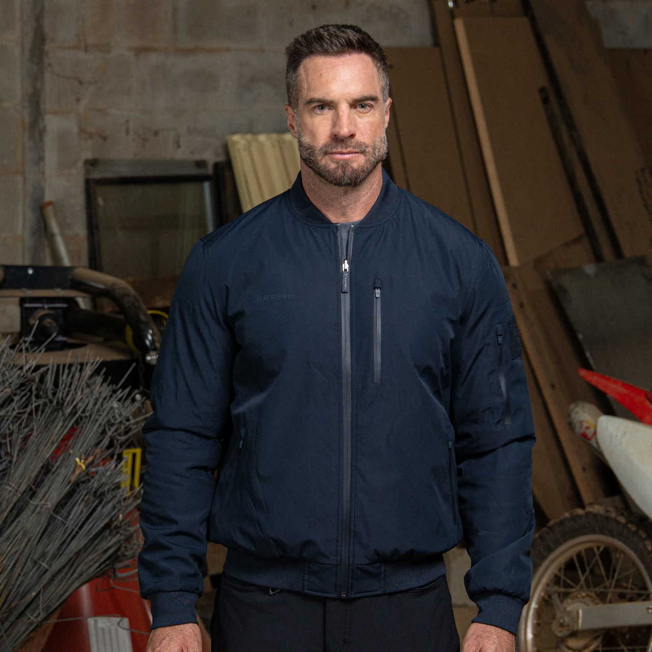 BÆRSkin Reversible Bomber Jacket Navy